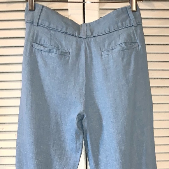 Linen wide leg Trousers Pants light blue Women’s size 2 - Picture 4 of 8